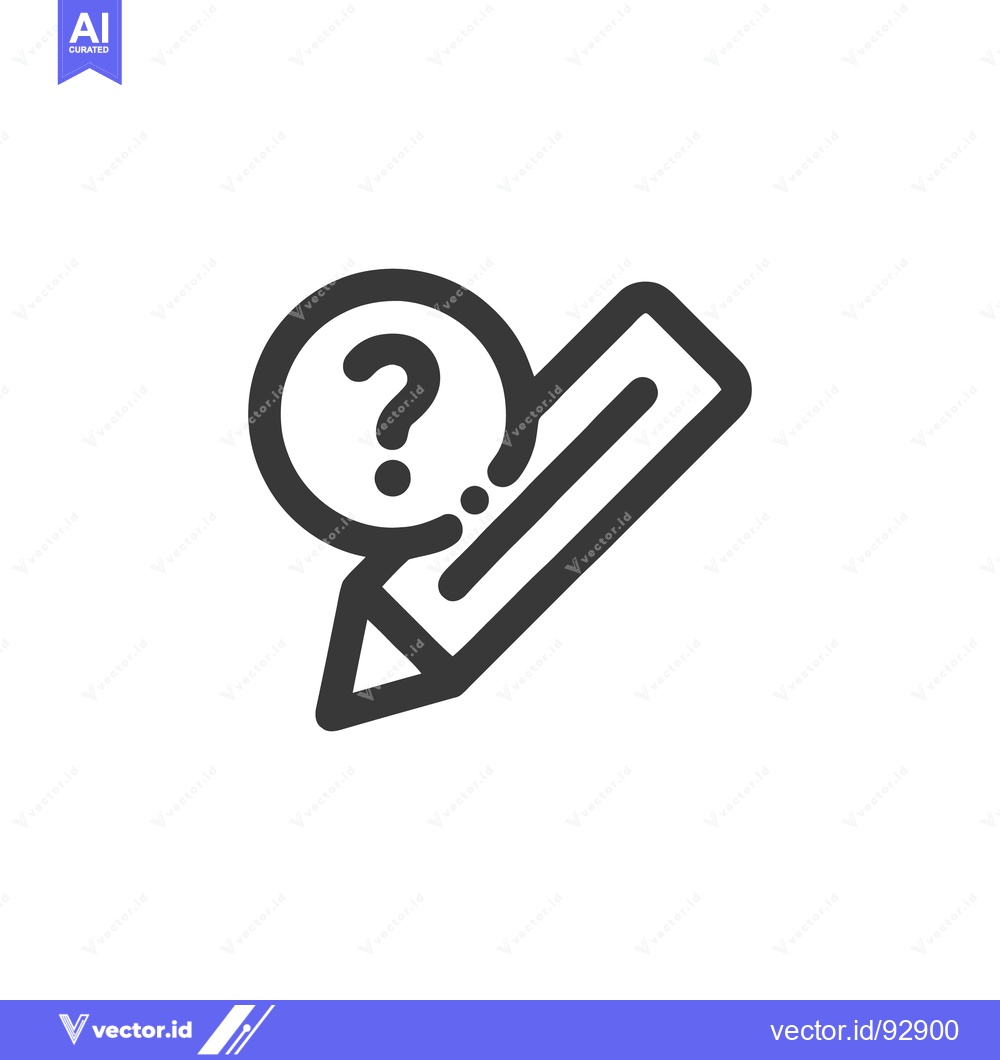 Premium Vector of Question Mark and Pencil Icon: Creative Problem Solving Concept