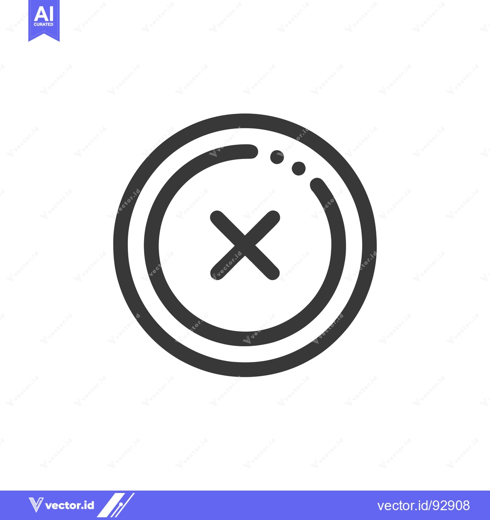 Premium Vector dari Bold Outline of a Circle with an X Inside, Minimalist Design
