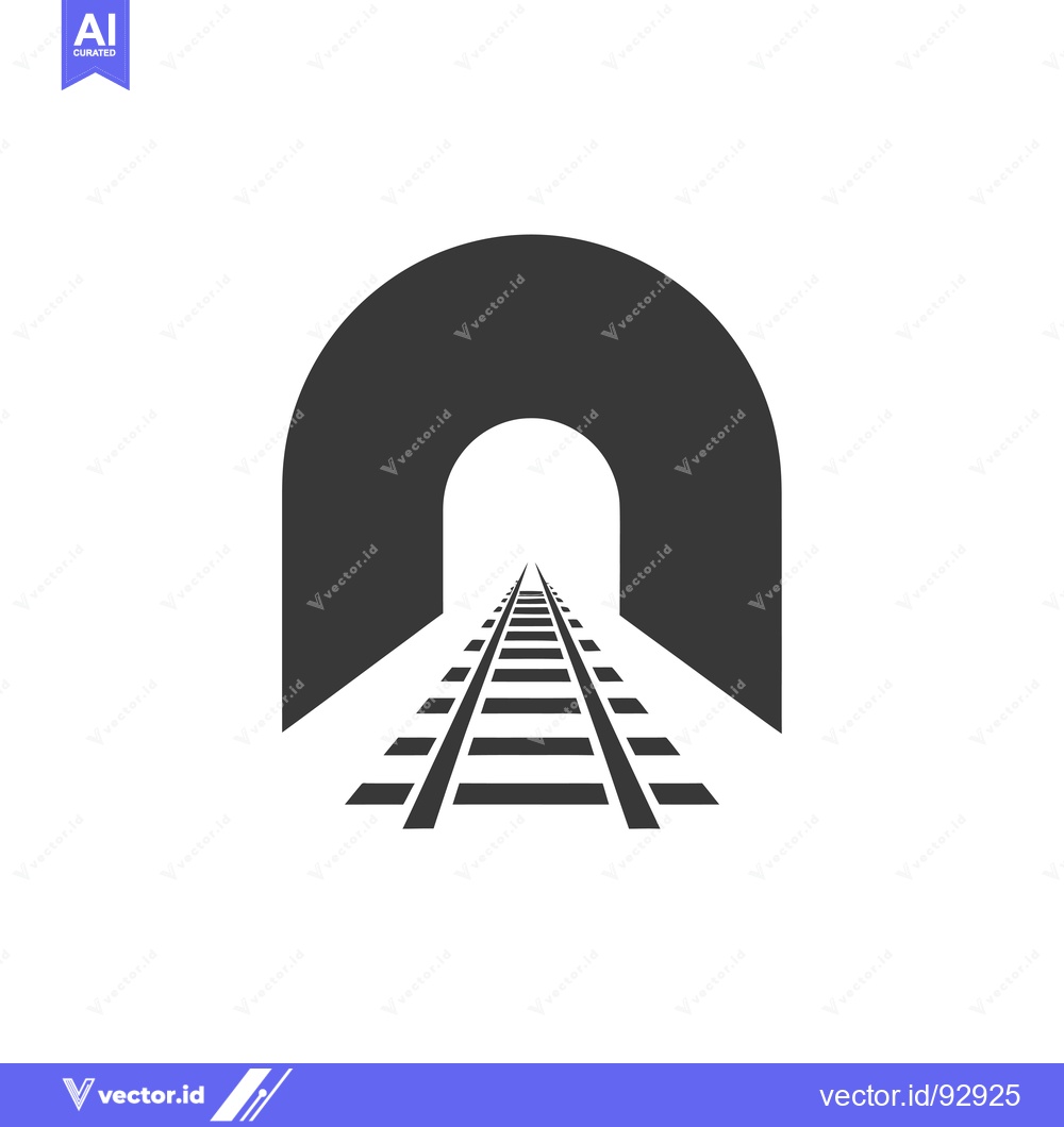 Premium Vector of Railroad Tracks Leading into a Tunnel