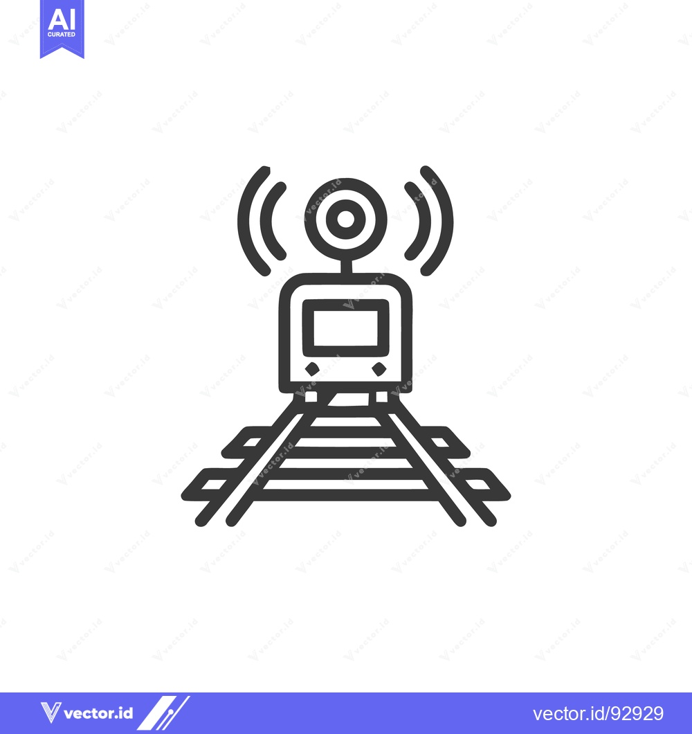 Premium Vector dari Smart Train Icon: Modern Transportation with Wireless Connectivity, Li