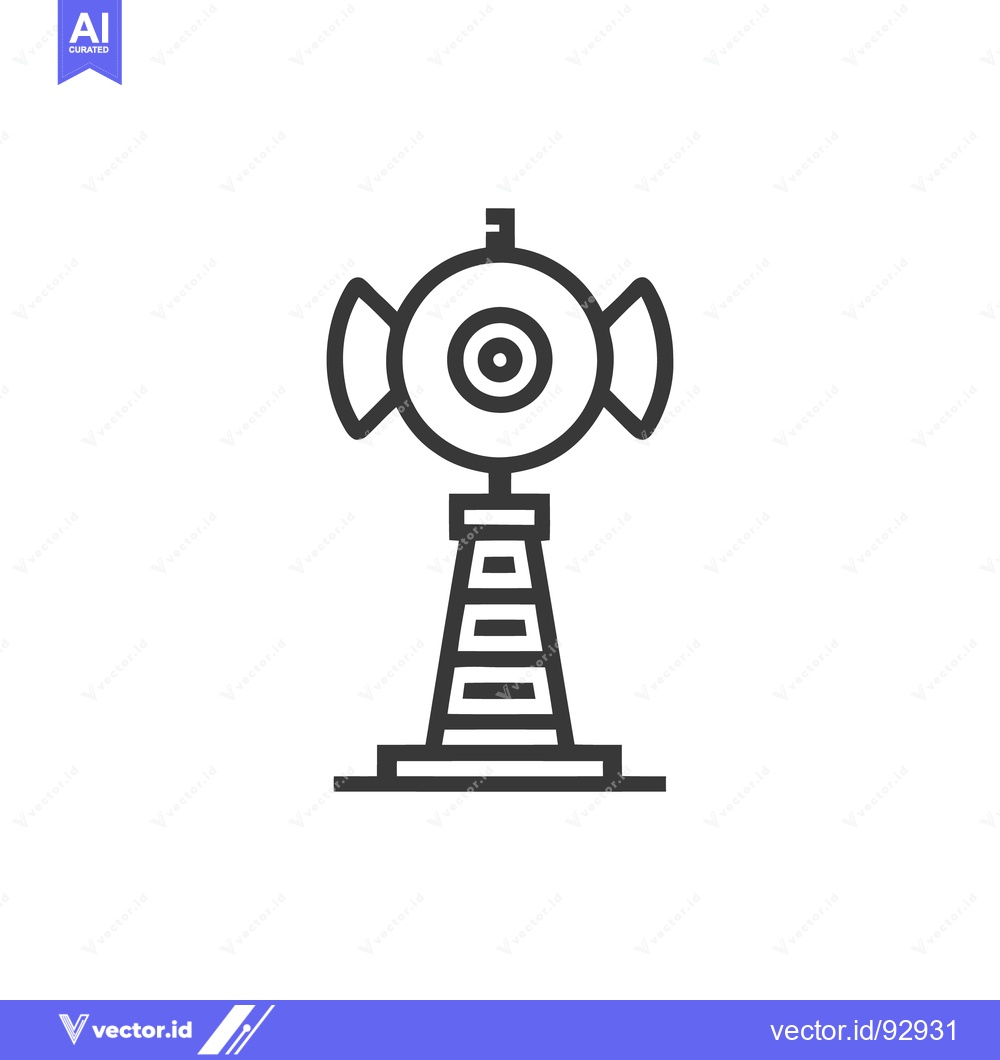 Premium Vector dari Minimalist Icon of a Surveillance Tower with Camera and Horns
