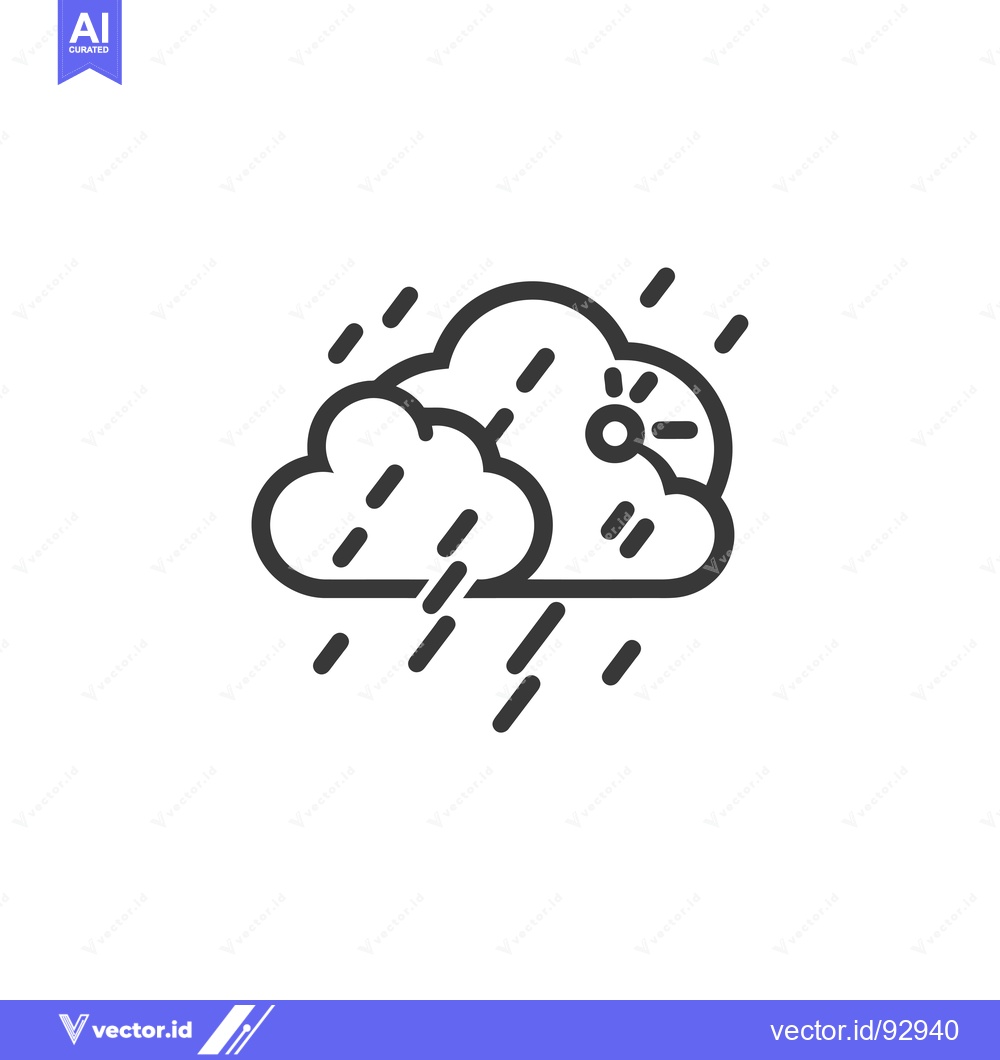 Premium Vector dari Raining Clouds with a Sun Peeking Through