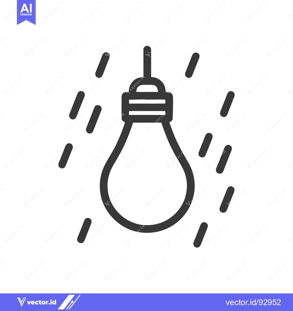 Premium Vector dari Minimalist Lightbulb Icon with Dashed Lines on White Background