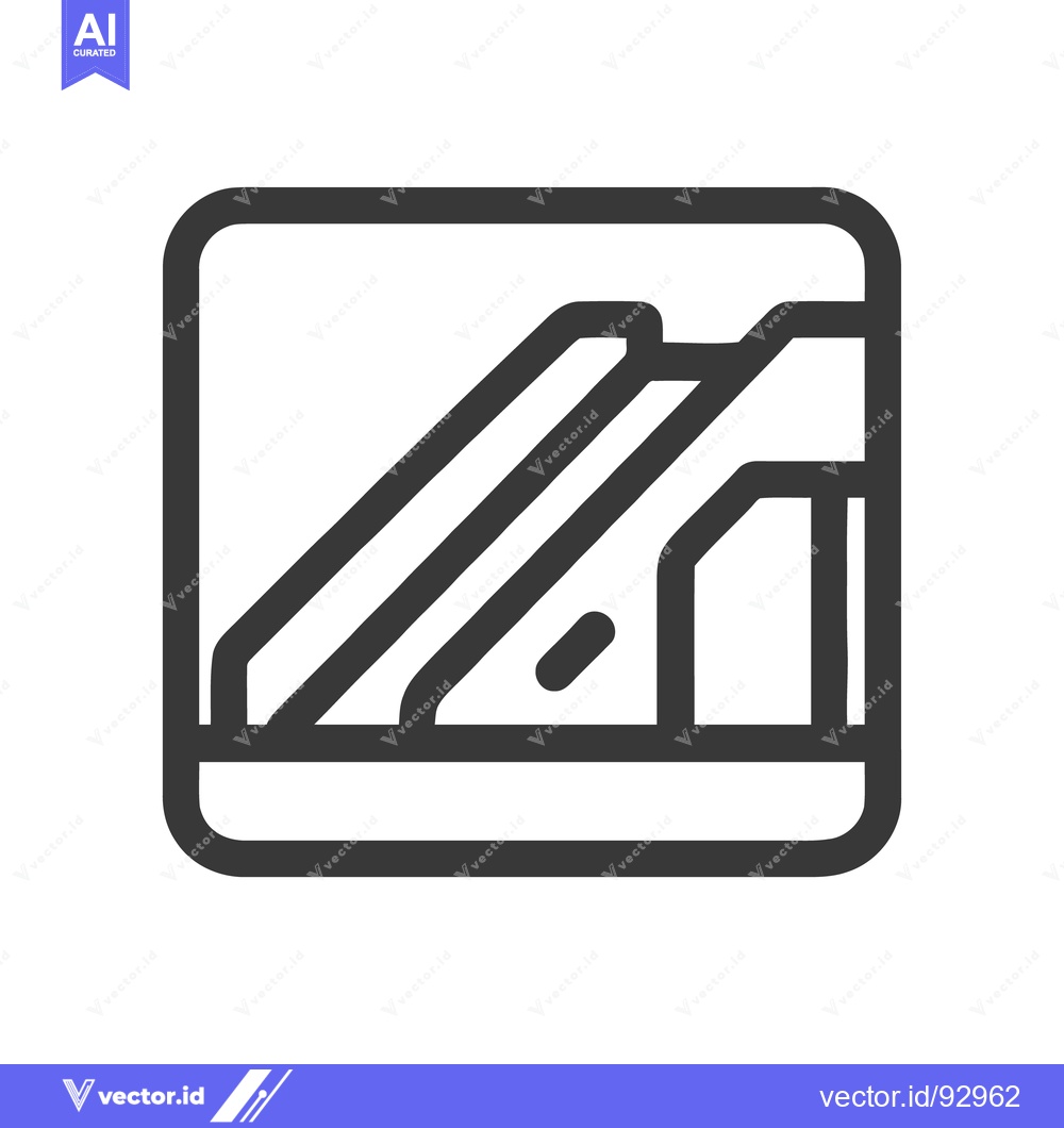 Premium Vector dari Escalator Icon: Modern, Minimalist Design in Bold Outline, Transportat