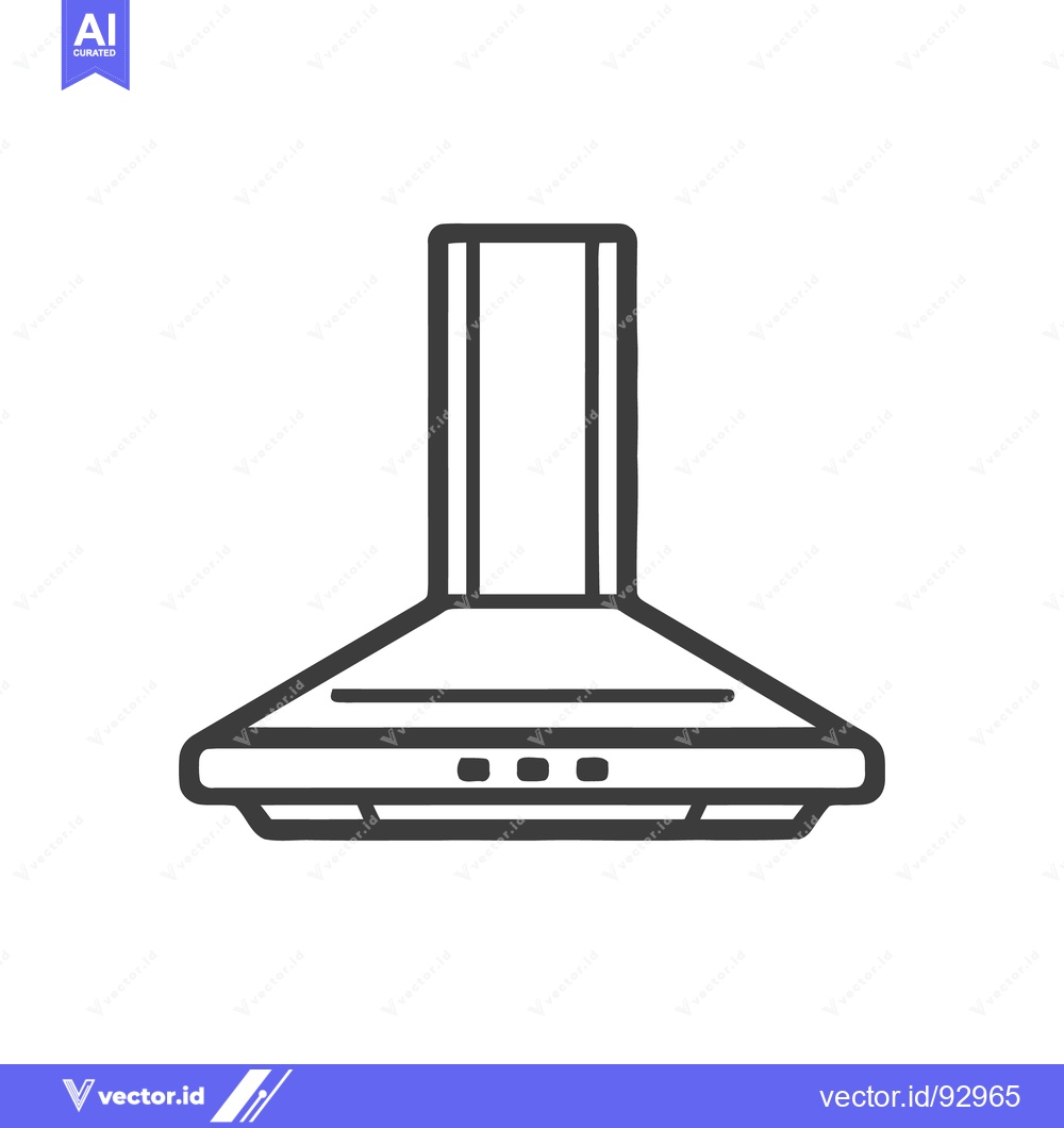 Premium Vector of Minimalist Kitchen Hood Icon: Modern Appliance Outline on White