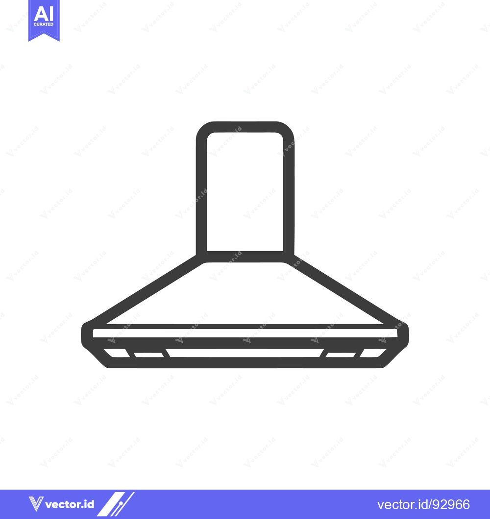 Premium Vector dari Minimalist Kitchen Hood Icon: Clean Line Art Design on White Backgroun