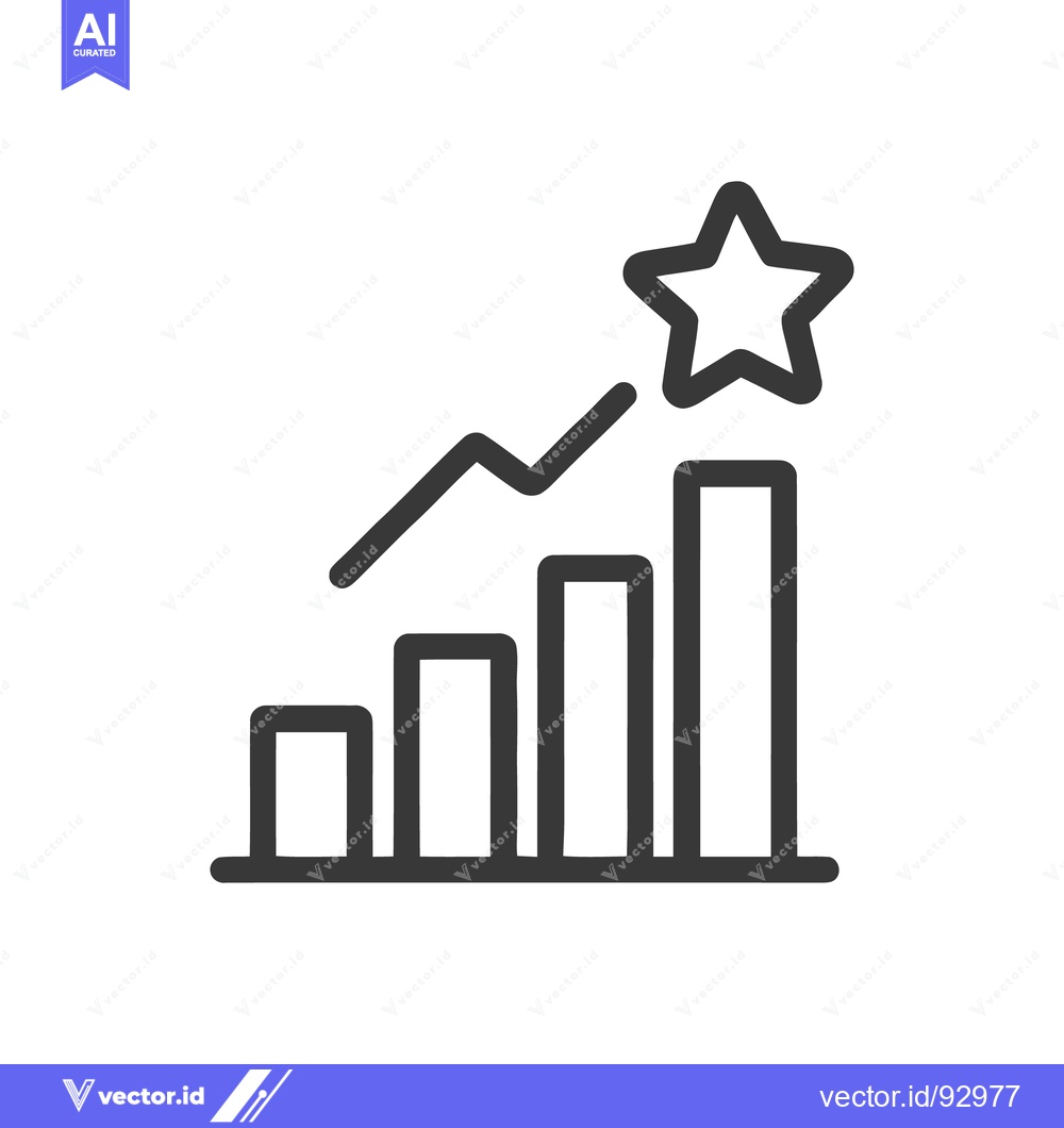 Premium Vector dari Ascending Bar Graph with Star: Growth and Achievement Icon