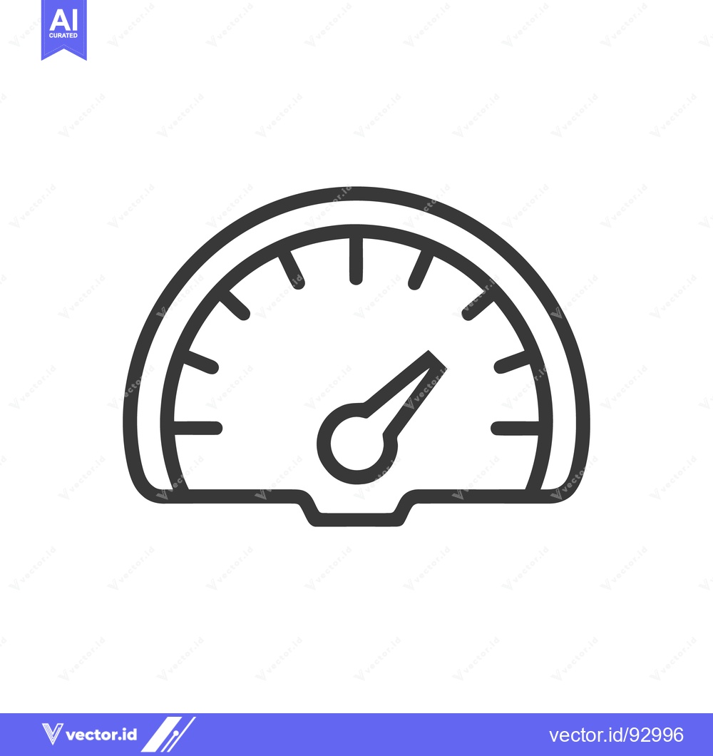 Premium Vector of Minimalist Speedometer Icon: Clean Design, Automotive Gauge Illustrati