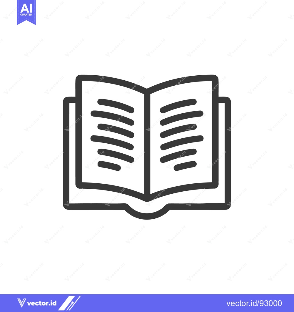 Premium Vector of Open Book Icon: Simple, Bold Line Art for Education and Knowledge