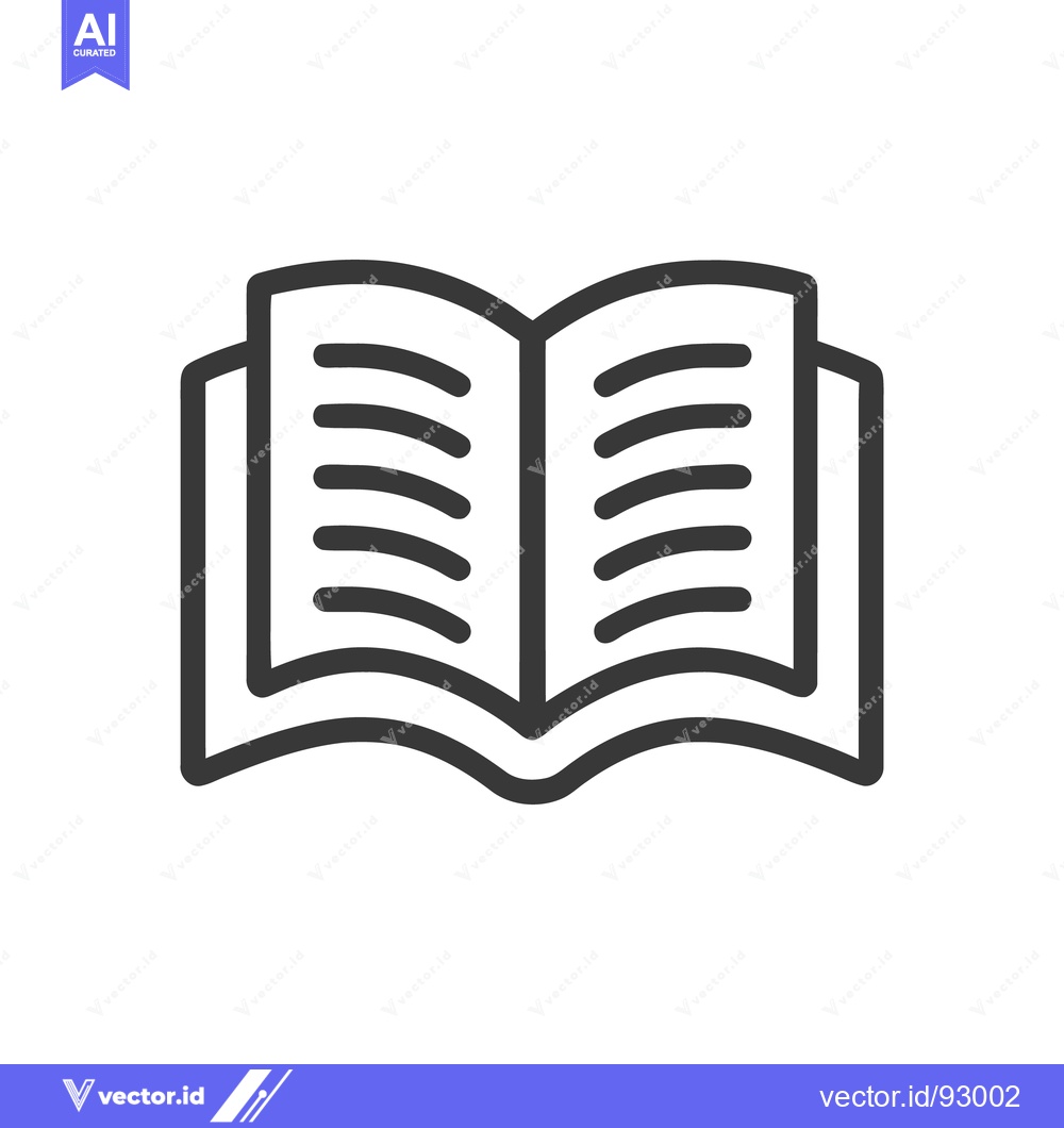 Premium Vector of Open Book Icon: Minimalist Design for Education and Knowledge
