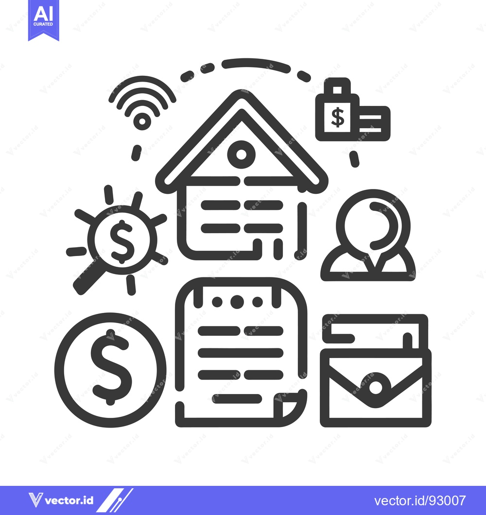 Premium Vector dari Real Estate Investment and Management Line Icons