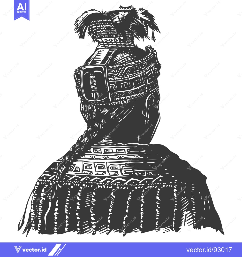 Premium Vector dari Rear View of a Person Wearing Traditional Clothing