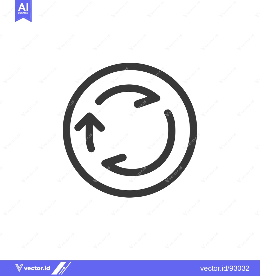 Premium Vector dari Circular Arrow Icon: Simple Black Outline on White Background for Refr