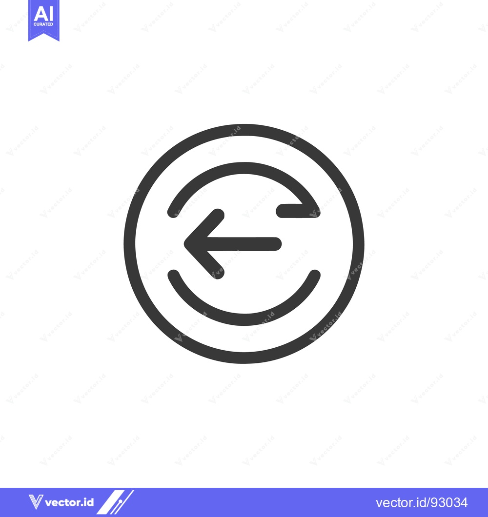 Premium Vector dari Circular Back Arrow Icon: Simple, Minimalist Design on White Backgroun