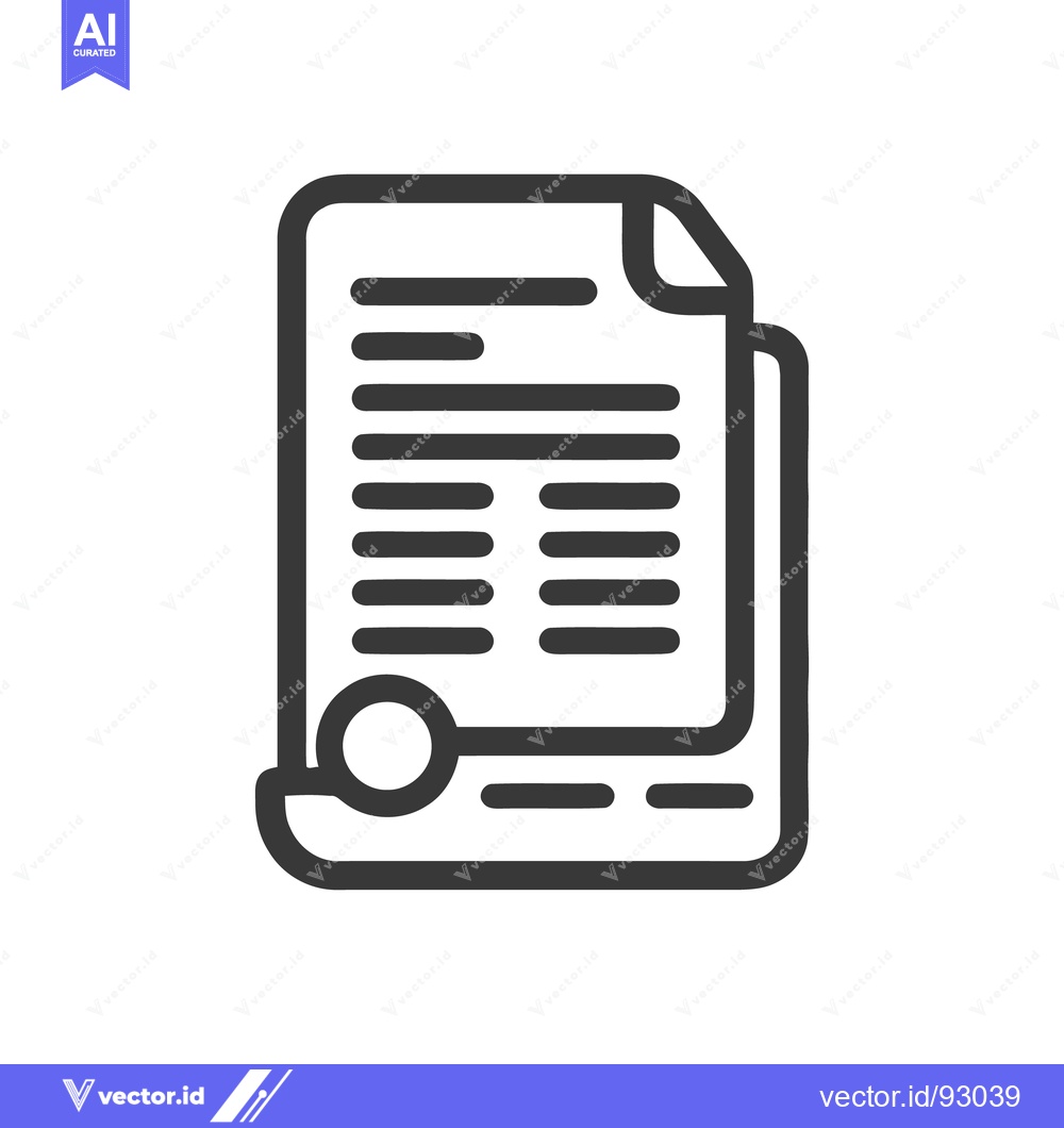 Premium Vector dari Minimalist Document Icon with Rounded Corners and Data Lines