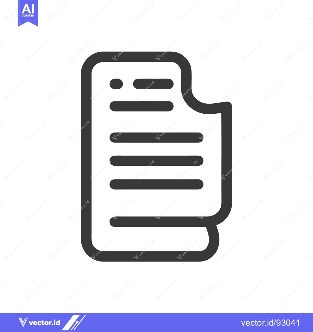 Premium Vector dari Minimalist Document Icon with Rounded Edges and Missing Corner Detail