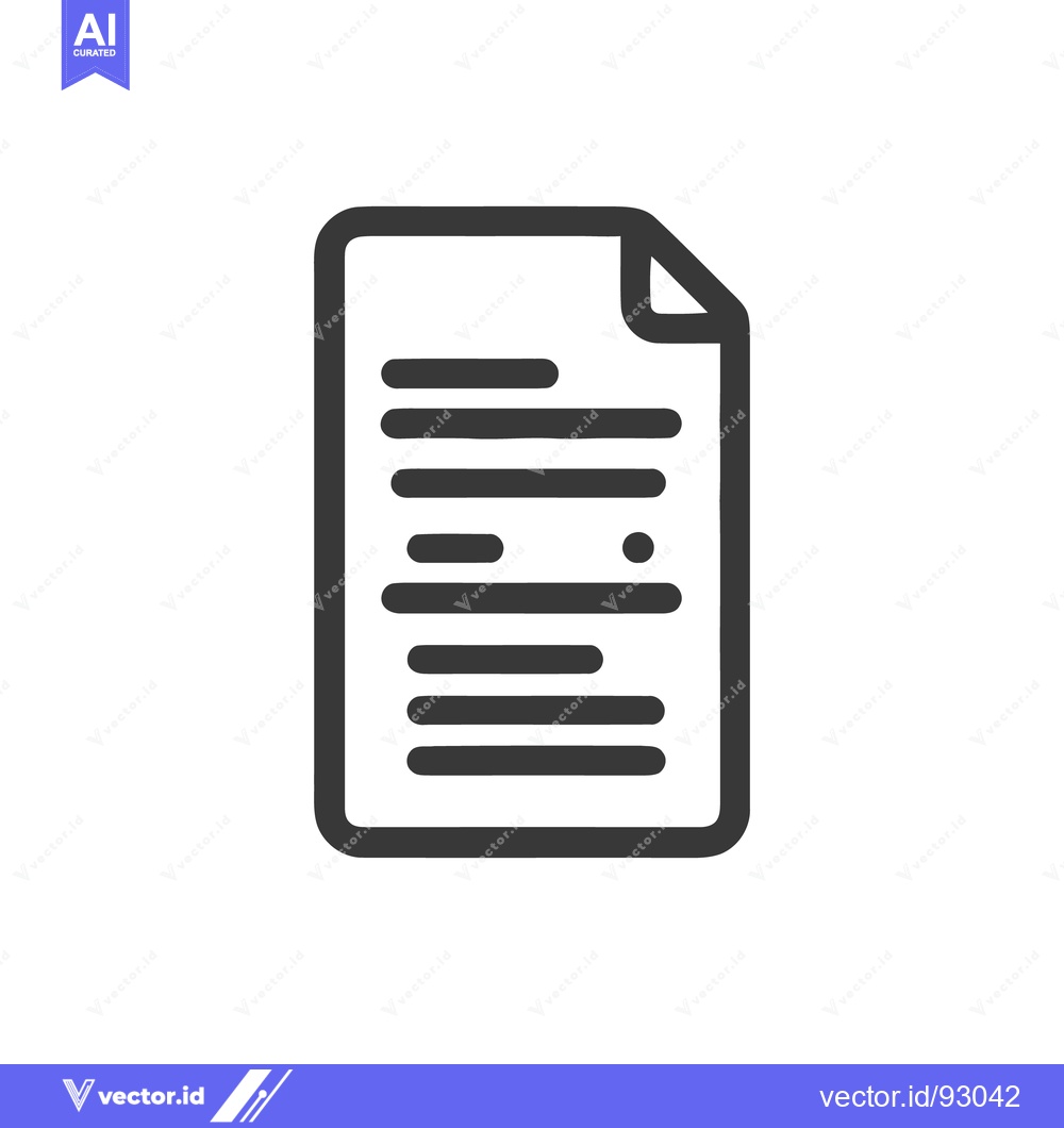 Premium Vector dari Minimalist Document Icon: Dark Gray Lines on White Background, Rounded
