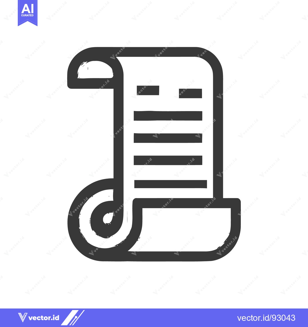 Premium Vector dari Stylized Scroll Icon: Ancient Document with Rough Edges and Bold Lines