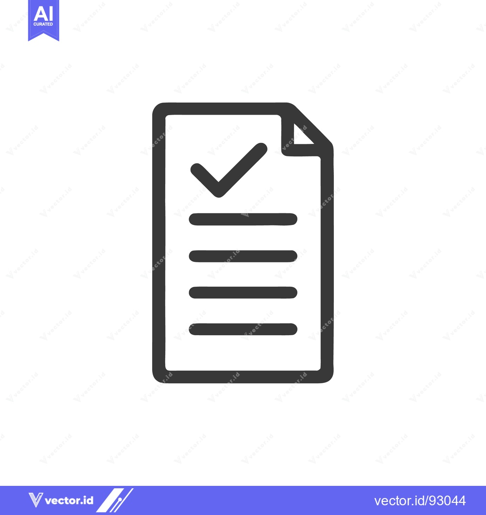 Premium Vector of Completed Document Icon: Checkmark on Paper with Folded Corner