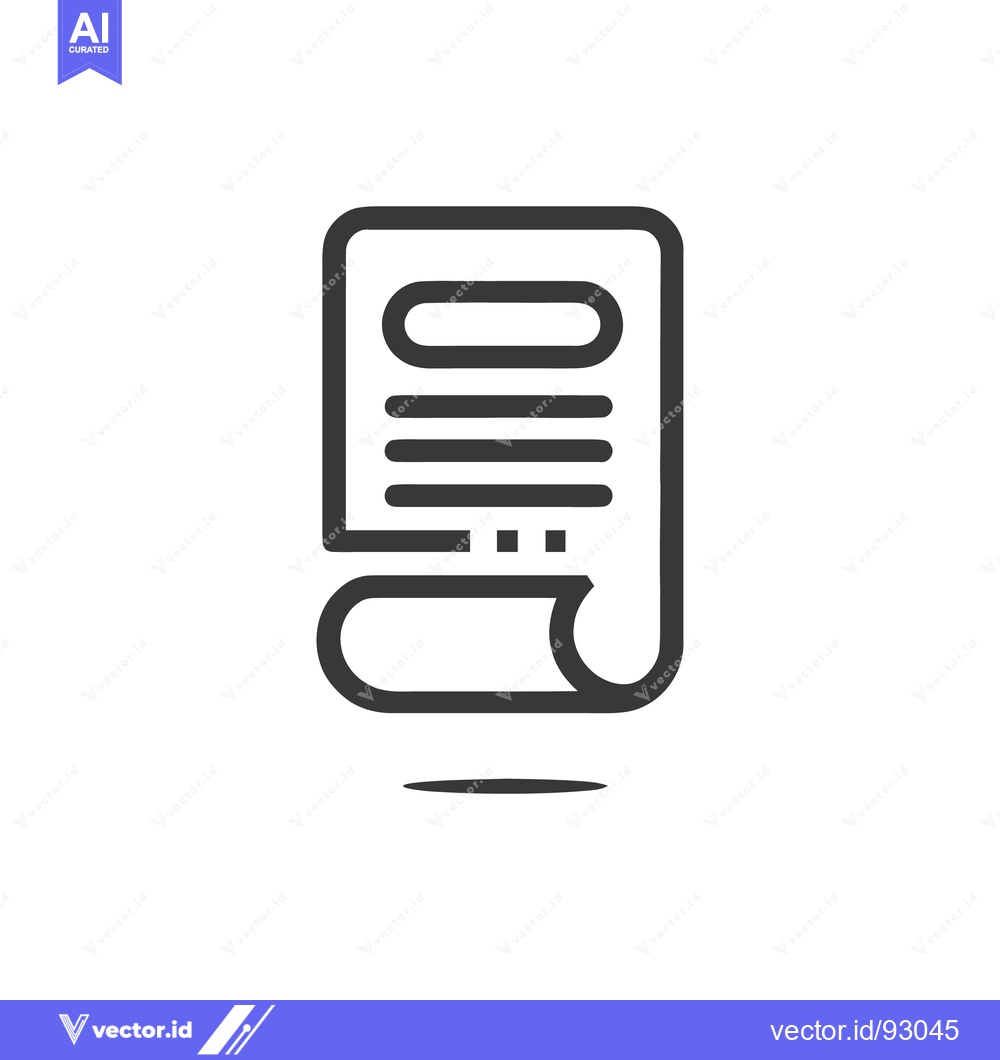 Premium Vector dari Minimalist Document Icon with Rolled Edge and Subtle Shadow