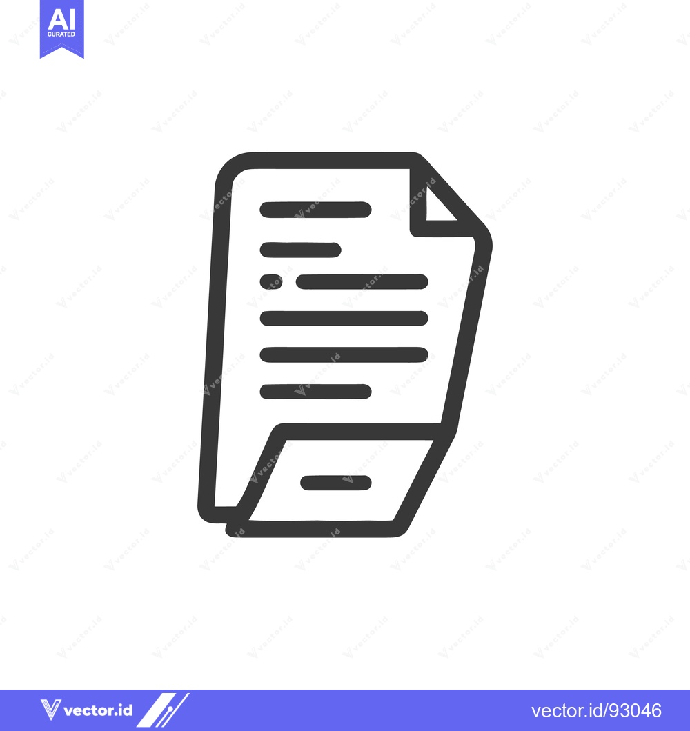 Premium Vector dari Minimalist Document Icon with Folded Corner and Text Lines