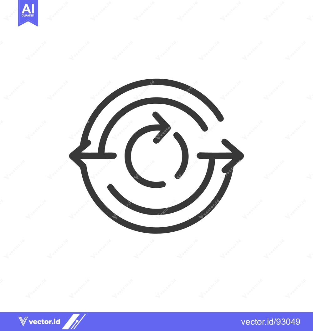 Premium Vector dari Circular Arrows Icon: Continuous Flow, Recycling, and Iteration Symbol