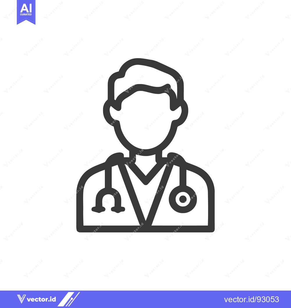Premium Vector dari Minimalist Doctor Icon with Stethoscope, Professional Medical Symbol