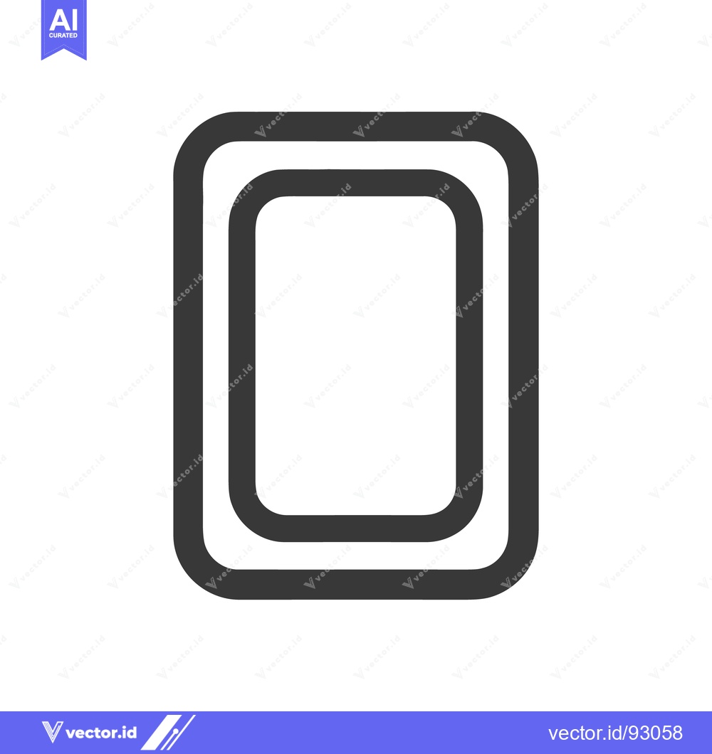 Premium Vector dari Nested Rounded Rectangles: Minimalist Gray Scale Geometric Design on W