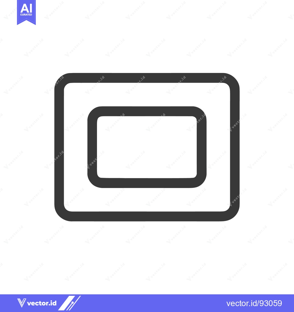 Premium Vector dari Nested Rounded Rectangles: Minimalist Gray Geometric Design on White B
