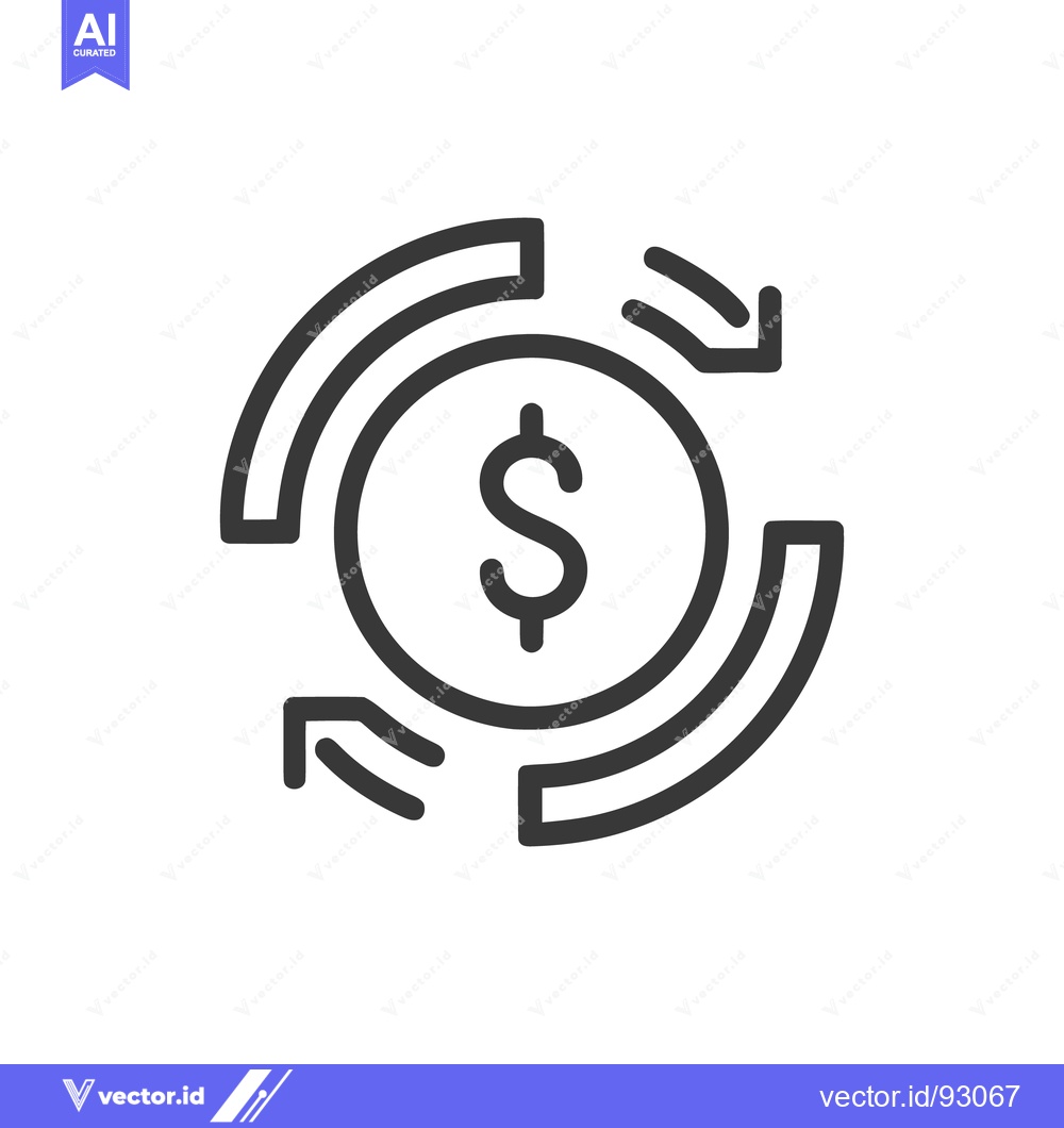 Premium Vector dari Circular Dollar Flow: Financial Cycle Icon with Arrows