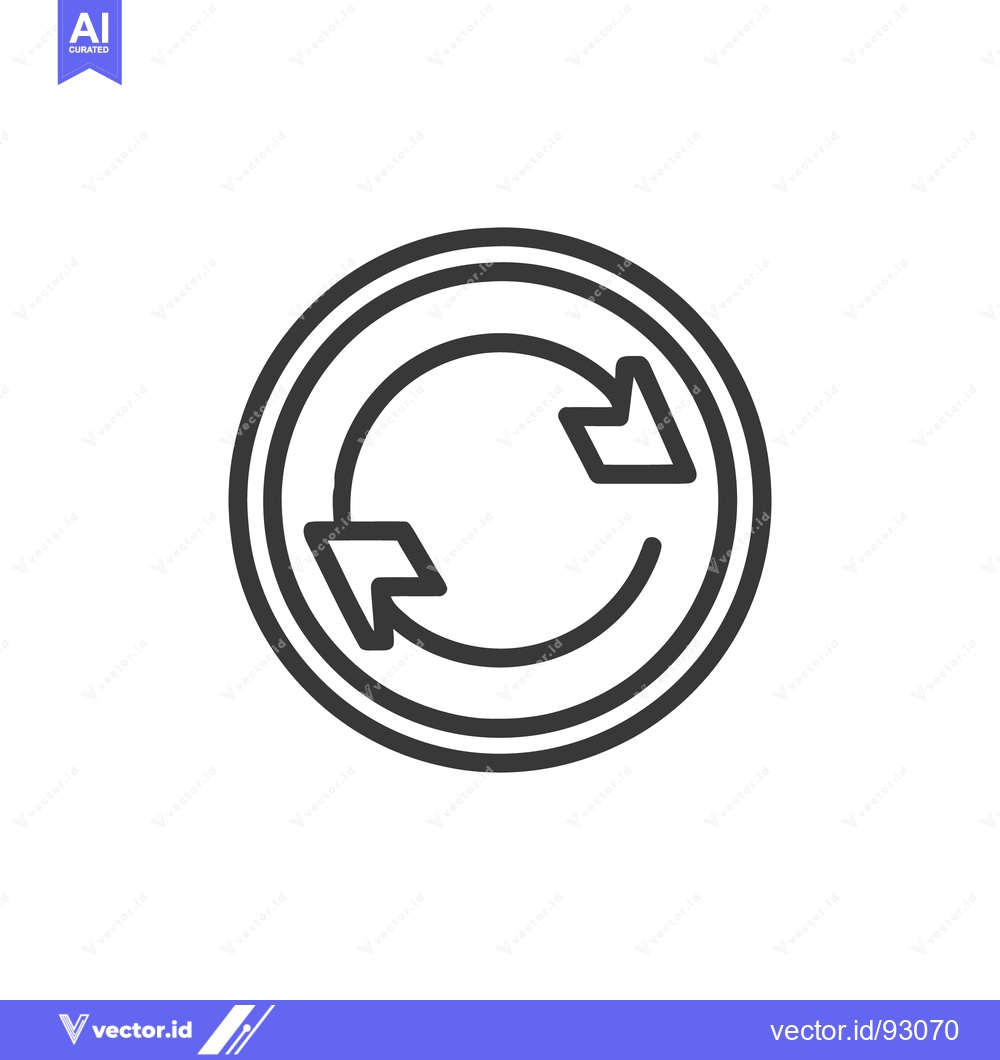 Premium Vector dari Circular Arrows: Simple Black and White Refresh Icon Design