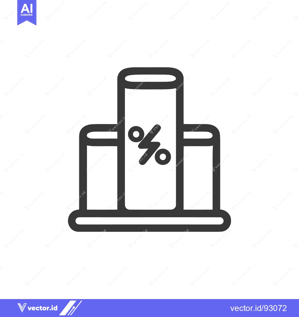 Premium Vector of Minimalist Percentage Graph Icon: Financial Data Representation in Out