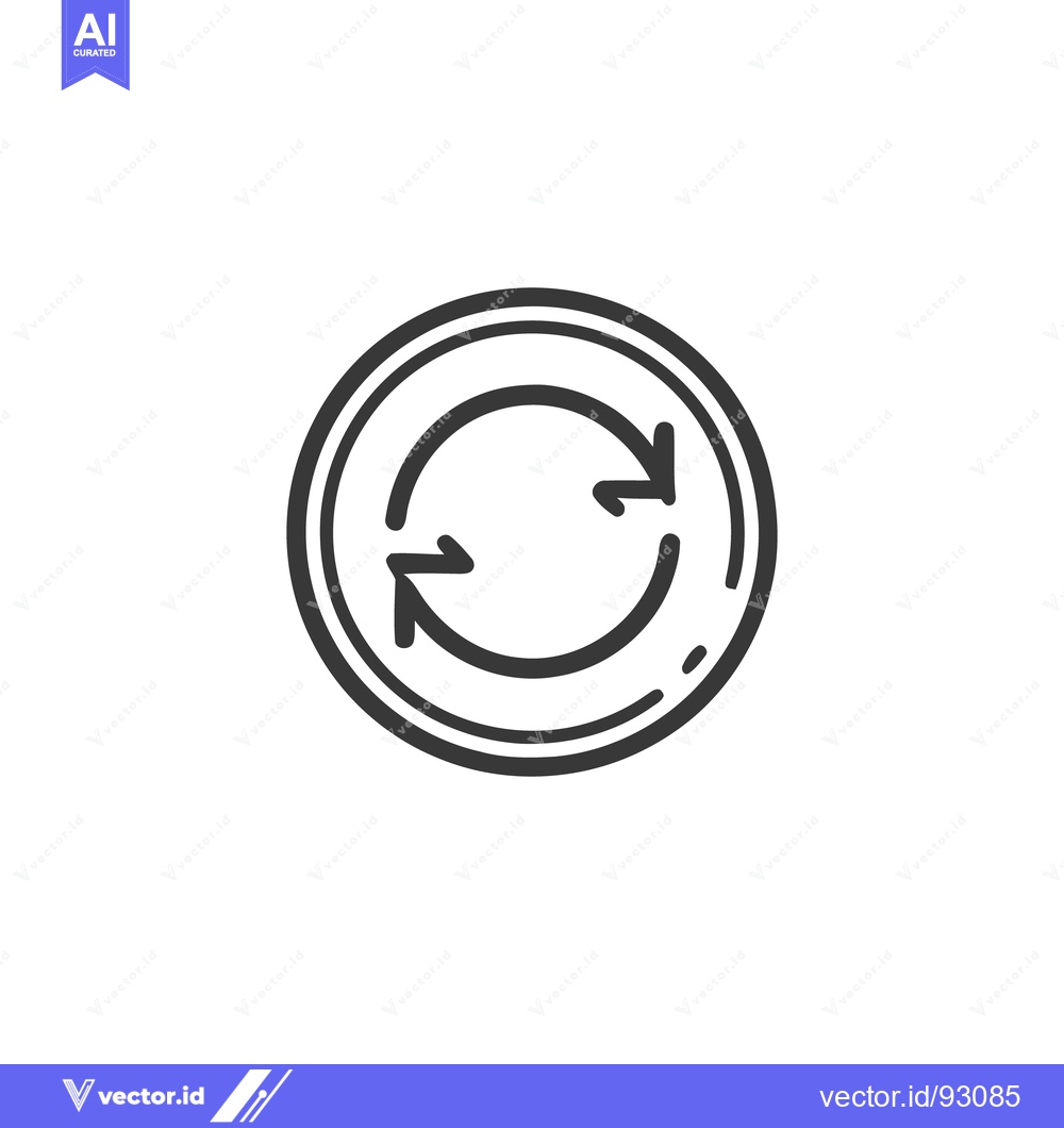 Premium Vector of Circular Arrows Icon: Hand-Drawn Style, Refresh Symbol, Loop Concept