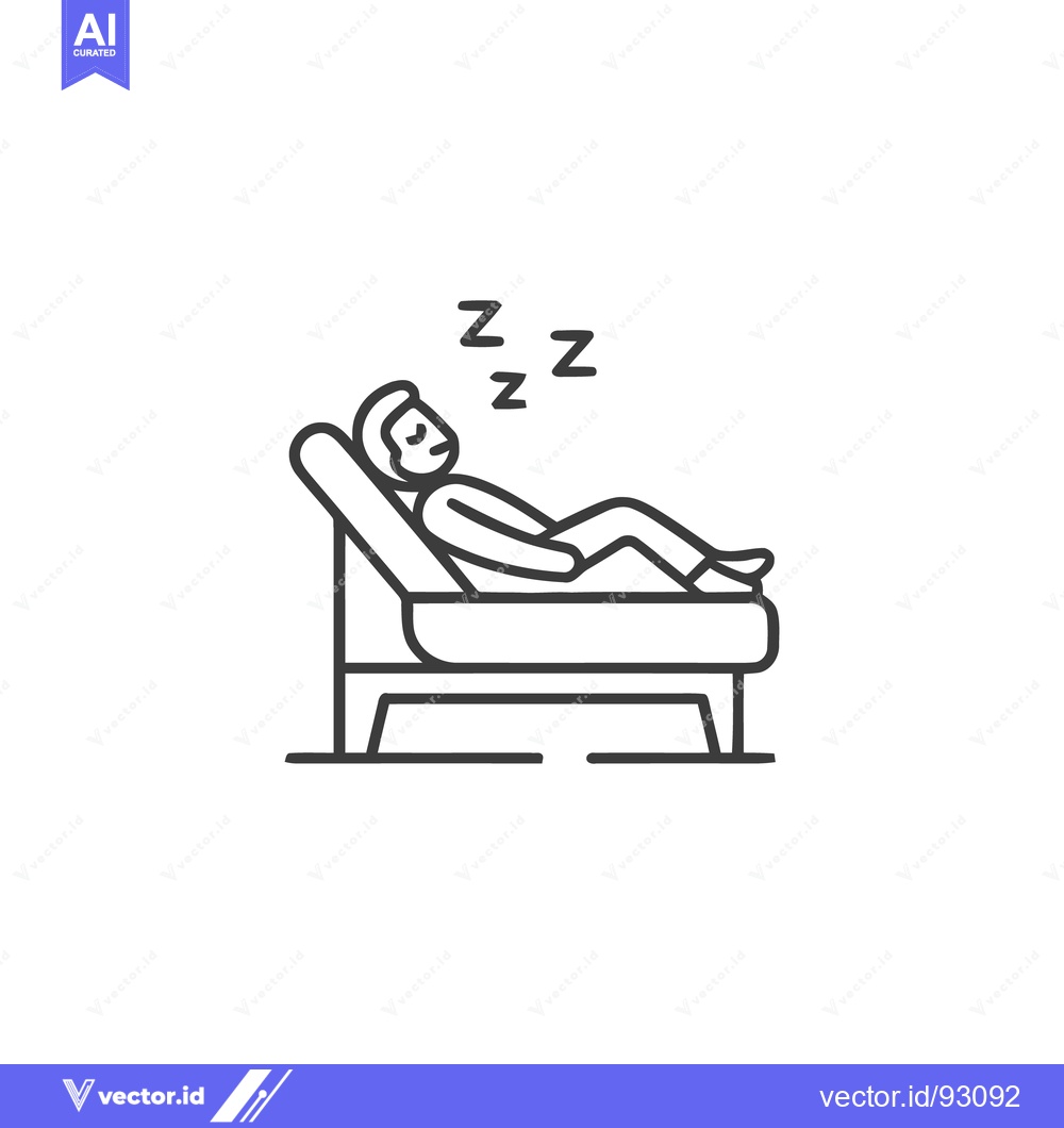 Premium Vector of Relaxing Nap: Man Sleeping on Chaise Lounge with Zzz Symbols