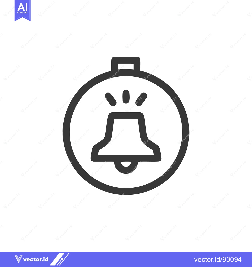 Premium Vector of Bold Outline of a Ringing Bell Icon on White Background