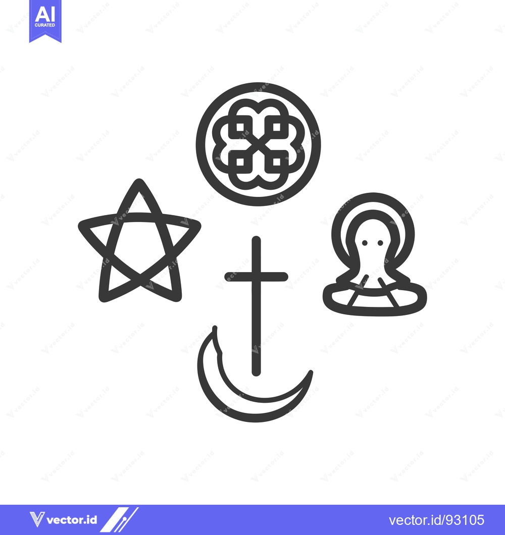 Premium Vector of Religious Symbols Arranged in a Circle