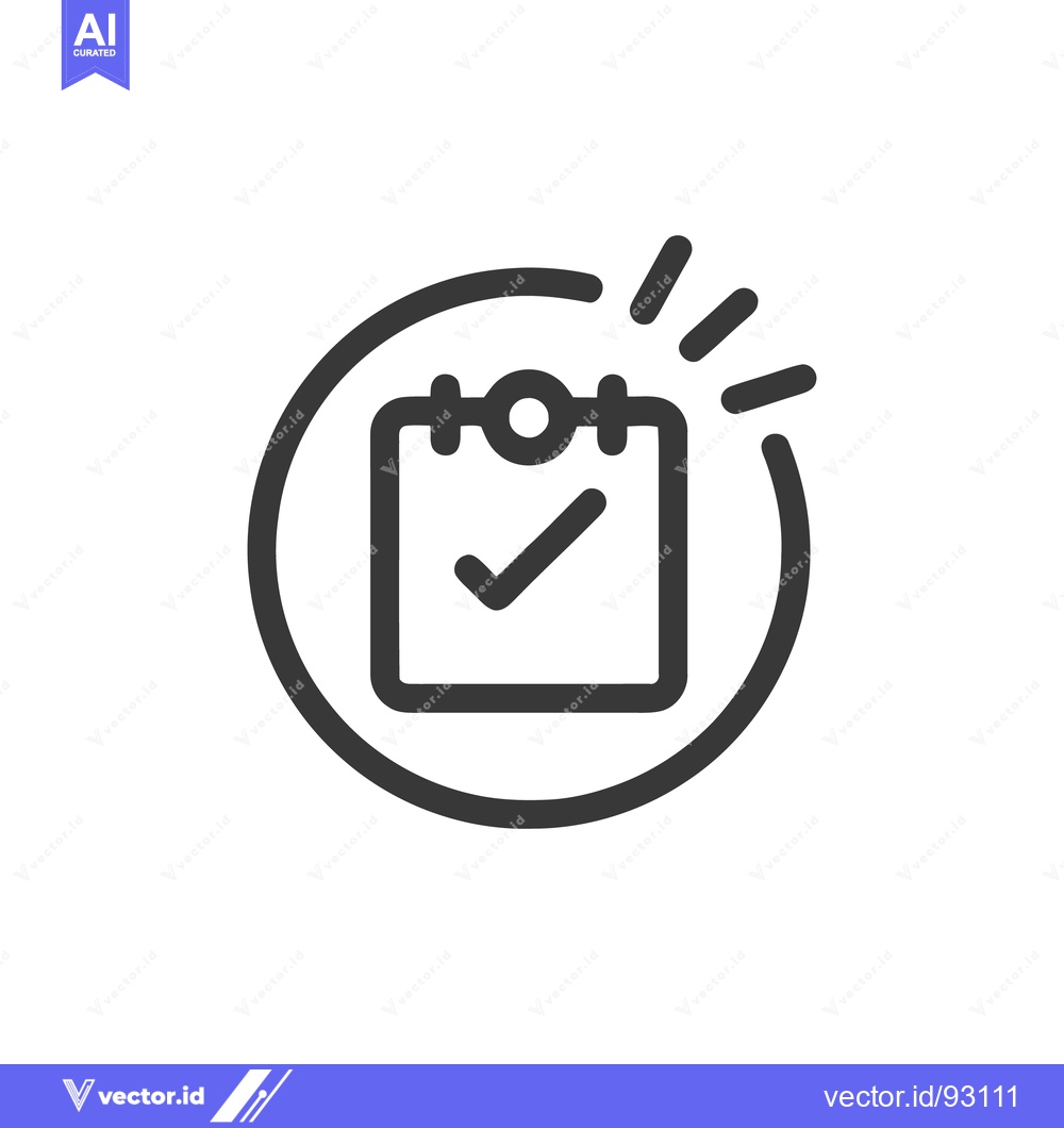 Premium Vector dari Completed Task Icon: Checkmark on Clipboard within Circle, Success Sym