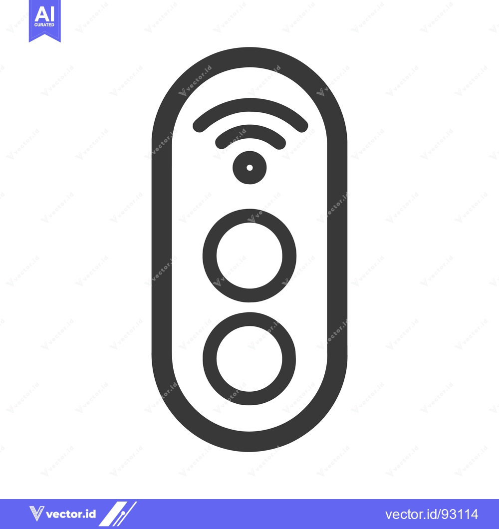 Premium Vector dari Minimalist Smart Home Remote Icon with Wireless Signal and Button Cont