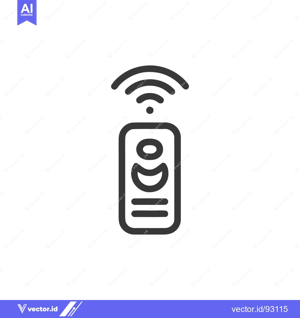 Premium Vector of Minimalist Smart Remote Icon with Wireless Signal