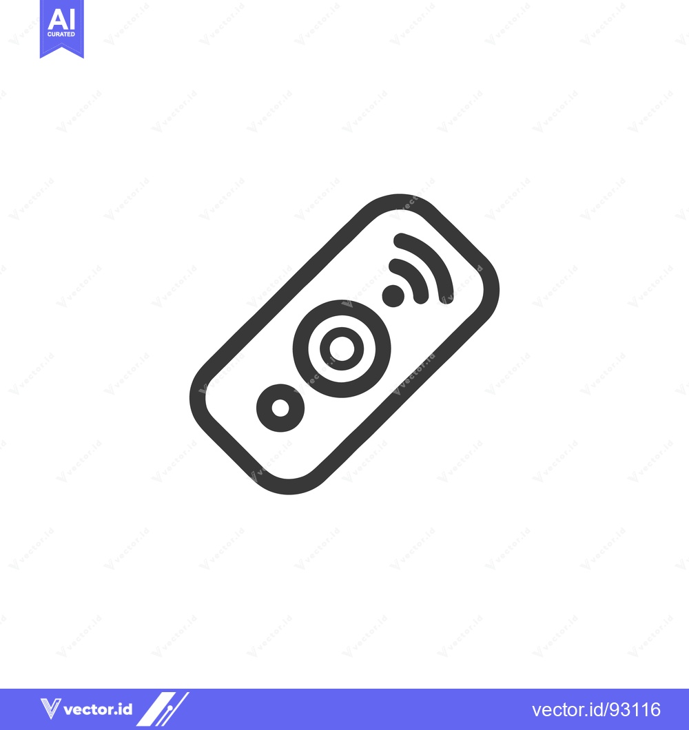 Premium Vector of Minimalist Remote Control Icon with Wireless Signal in Black Outline