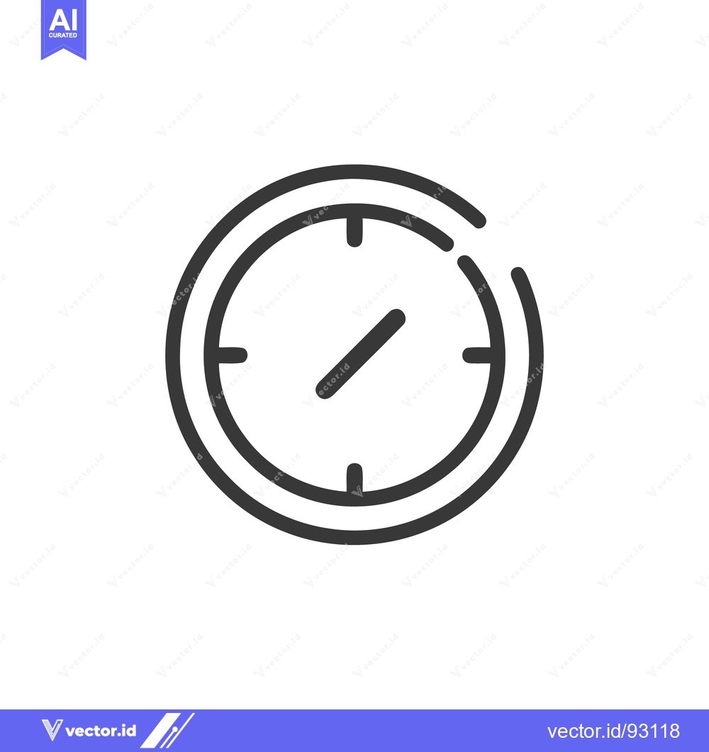 Premium Vector of Minimalist Clock Icon: Time Management and Deadline Symbolism