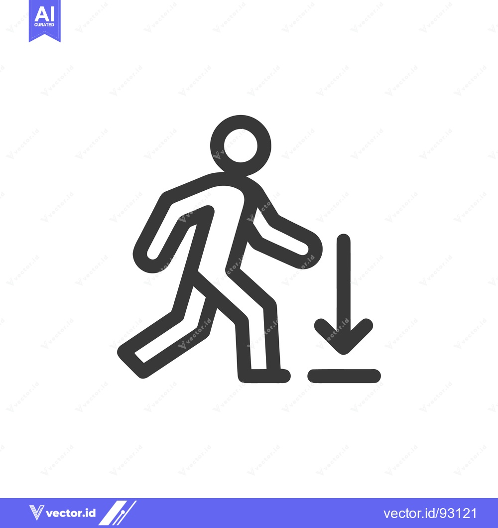 Premium Vector dari Downward Trend: Simplified Icon of a Person Moving Downward