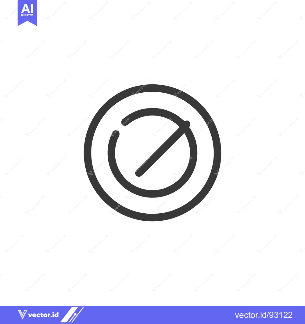 Premium Vector dari Prohibition Symbol: Circular Icon with Diagonal Line, Black and White