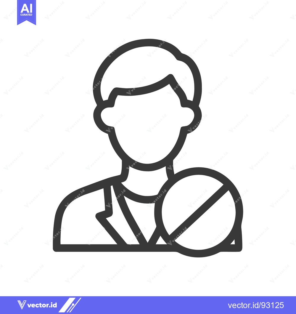 Premium Vector dari Person Icon with Prohibition Sign: No Access, Restriction Symbol