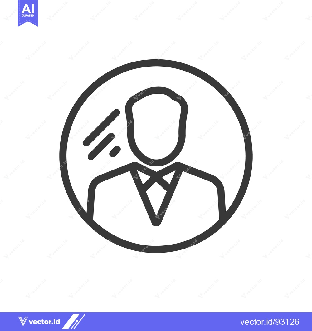 Premium Vector dari Minimalist Business Avatar Icon: Outline of a Man in Suit within Circl