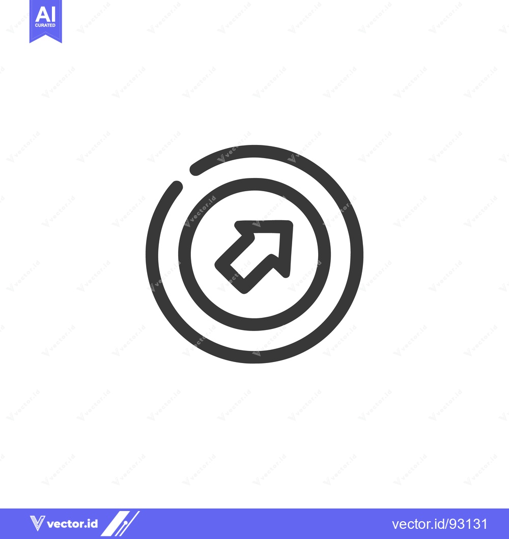 Premium Vector of Minimalist Arrow Icon: Concentric Circles Guiding Direction, Modern De
