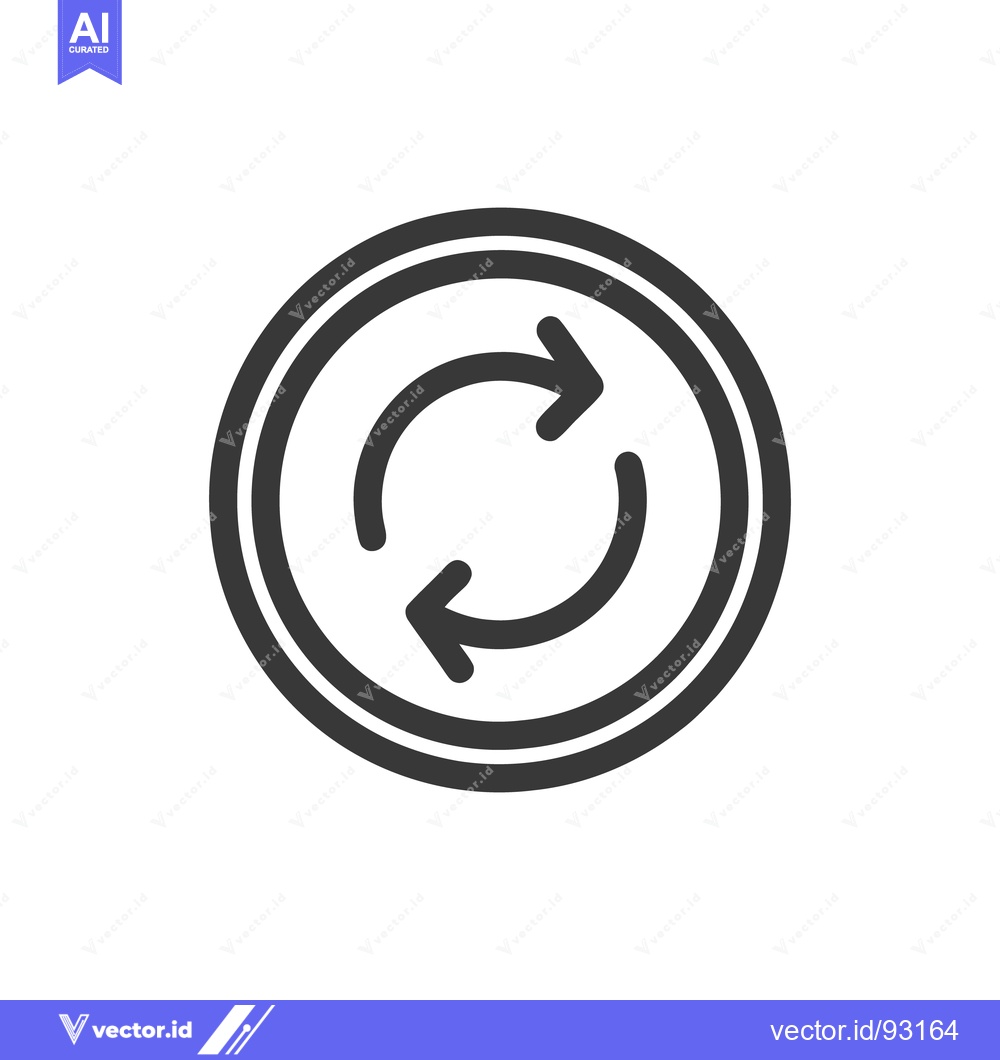 Premium Vector dari Circular Arrows Icon: Rotation, Refresh, and Cycle Symbol in Dark Gray