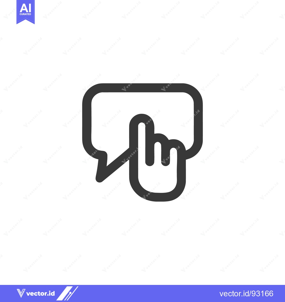 Premium Vector dari Digital Interaction: Finger Tapping Speech Bubble Icon, Modern Communi