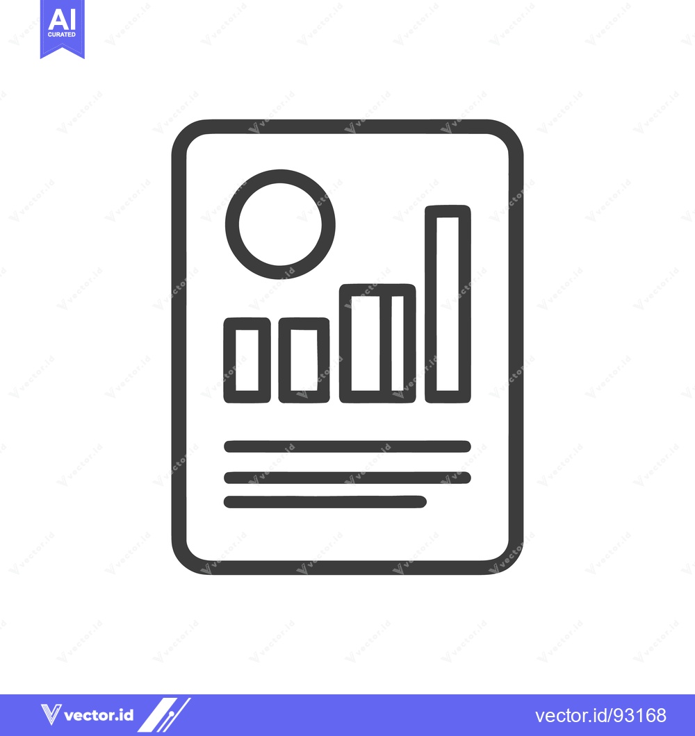 Premium Vector dari Minimalist Business Report Icon with Bar Graph and Circle