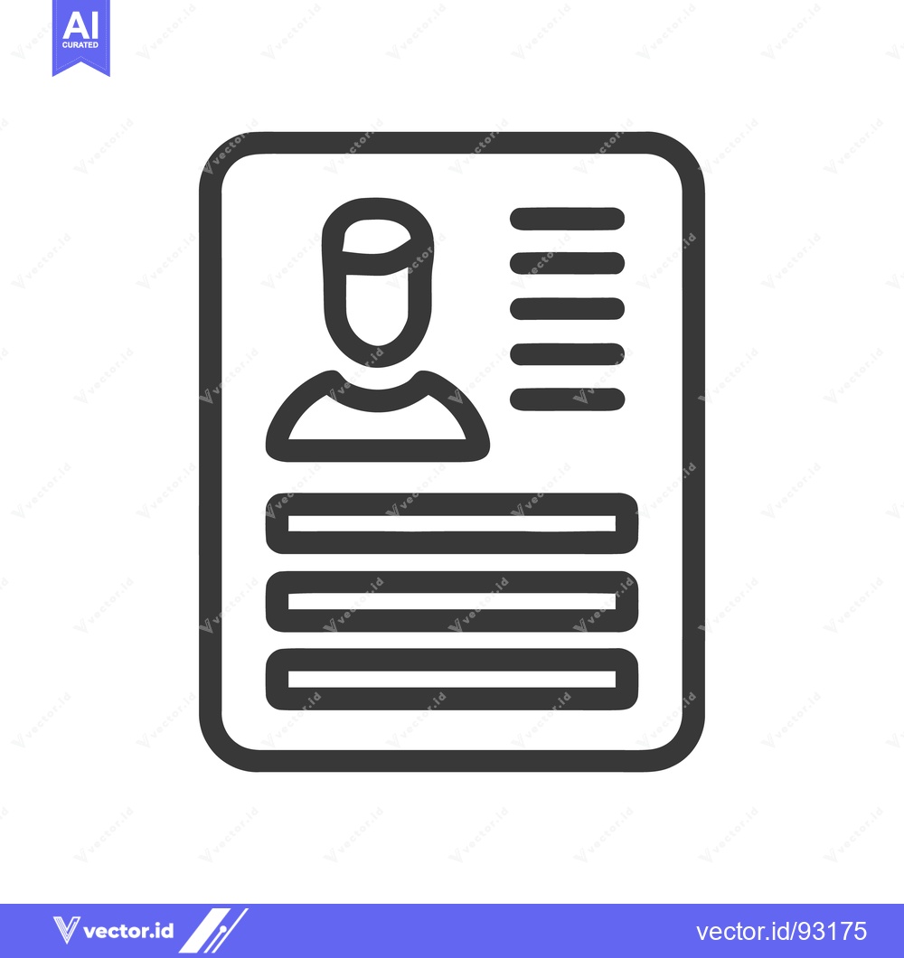 Premium Vector dari Minimalist Resume Icon: Profile, Information, and Professional Summary